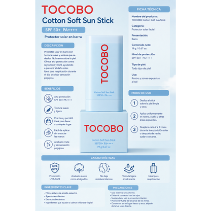 TOCOBO Cotton Soft Sun Stick SPF 50+ PA++++